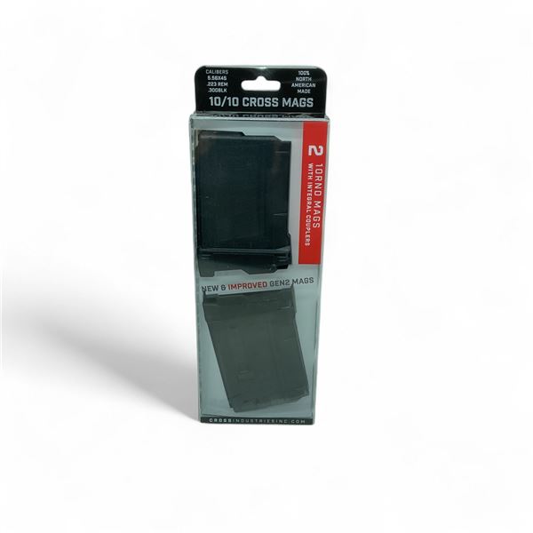 Cross Industries Gen 2 10/10 Cross Mags 5.56x45, 10 Round Magazine with Integrated Couplers, New