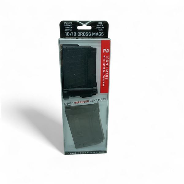 Cross Industries Gen 2 10/10 Cross Mags 5.56x45, 10 Round Magazine with Integrated Couplers, New