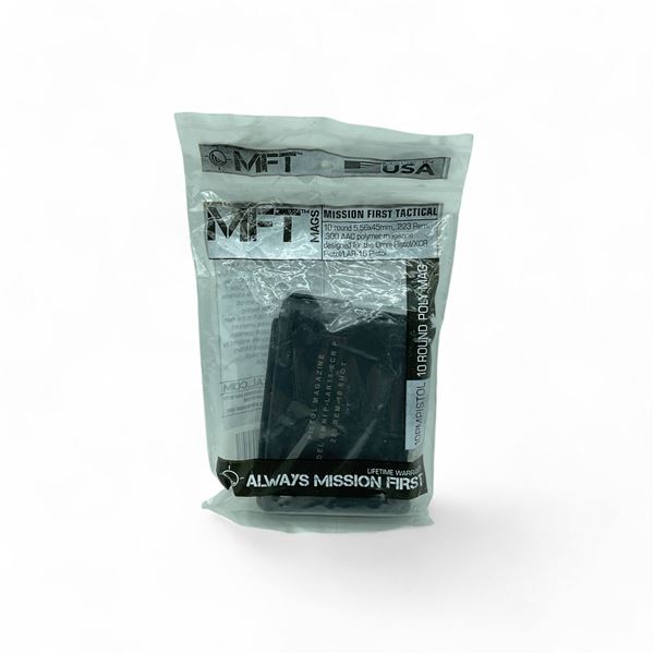 MFT Omni/ XCR/LAR-15 Pistol 5.56x45mm, 223 Rem, 300 AAC, 10 Round Polymer Pistol Magazine, New