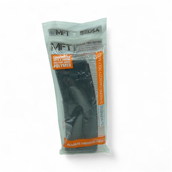 MFT 5.56x45mm, .223 Rem, .300 AAC, 5 Round AR15/M4 Polymer Magazine, New
