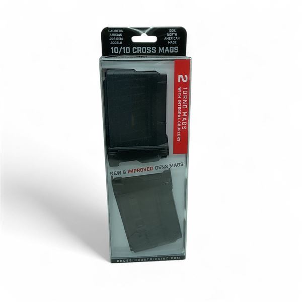 Cross Industries Gen 2 10/10 Cross Mags 5.56x45, 10 Round Magazine with Integrated Couplers, New