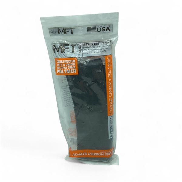 MFT 5.56x45mm, .223 Rem, .300 AAC, 5 Round AR15/M4 Polymer Magazine, New