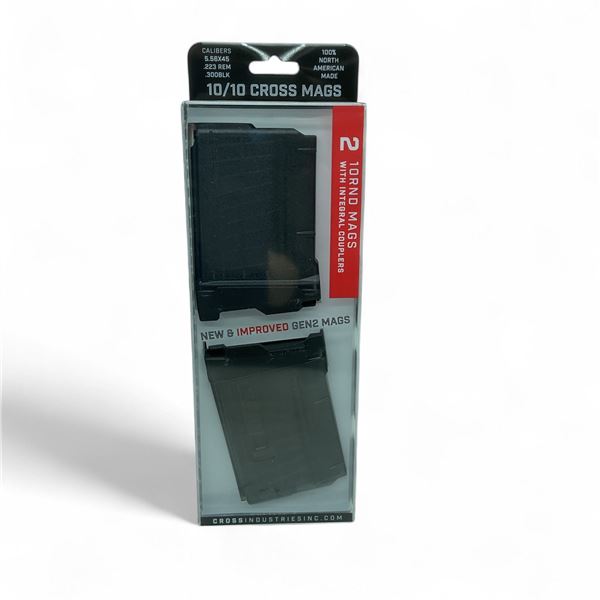 Cross Industries Gen 2 10/10 Cross Mags 5.56x45, 10 Round Magazine with Integrated Couplers, New