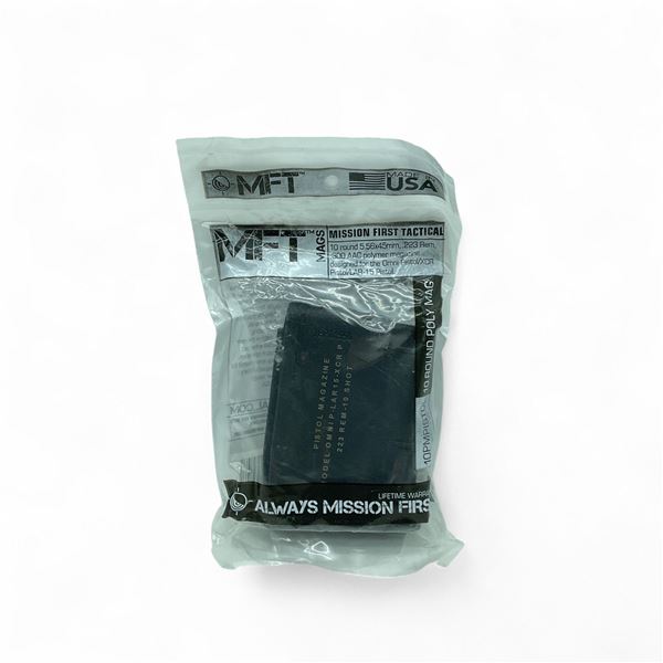 MFT Omni/ XCR/LAR-15 Pistol 5.56x45mm, 223 Rem, 300 AAC, 10 Round Polymer Pistol Magazine, New