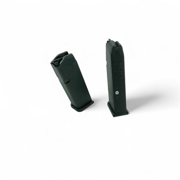 Glock 17, 9mm Polymer Magazine, 16 Rounds Pinned to 10 Rounds, New X 2 Qty