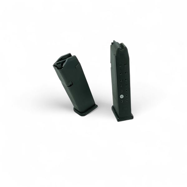 Glock 17, 9mm Polymer Magazine, 16 Rounds Pinned to 10 Rounds, New X 2 Qty