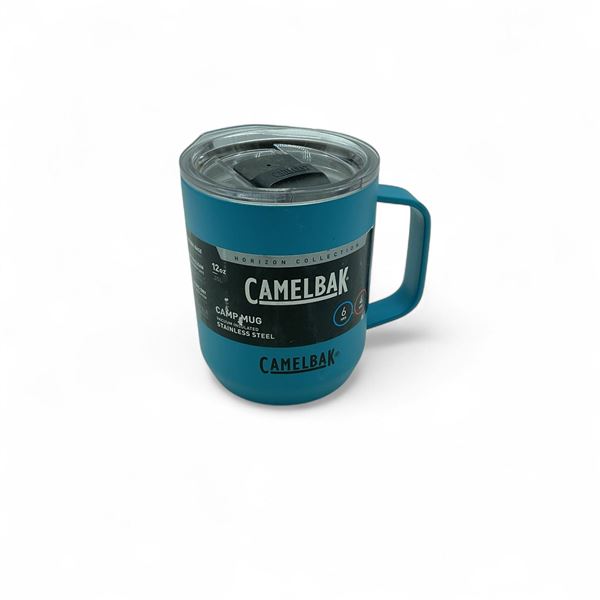 CamelBak 12 oz Camp Mug, Vacuum Insulated Stainless Steel, Larkspur Blue