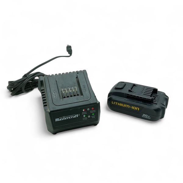 Mastercraft 20V Max Lithium-Ion Battery and Battery Charger