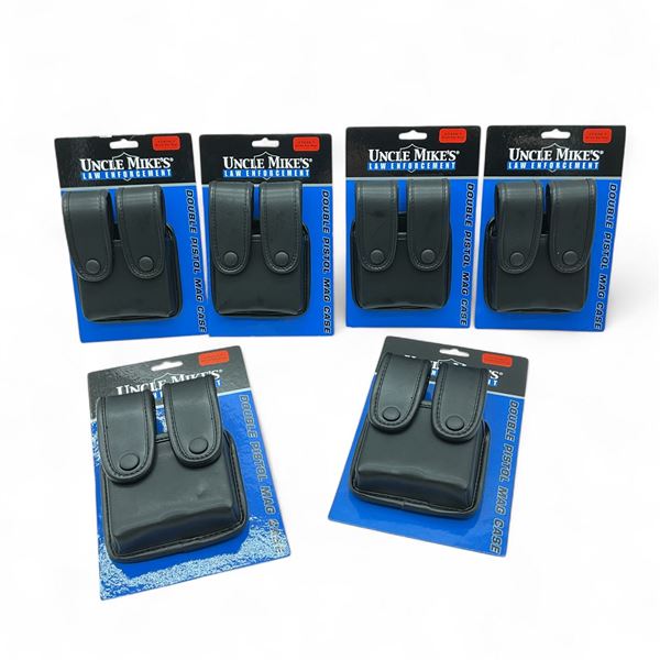 Uncle Mike's Double Pistol, Double Row Magazine Case, New X 6 Qty