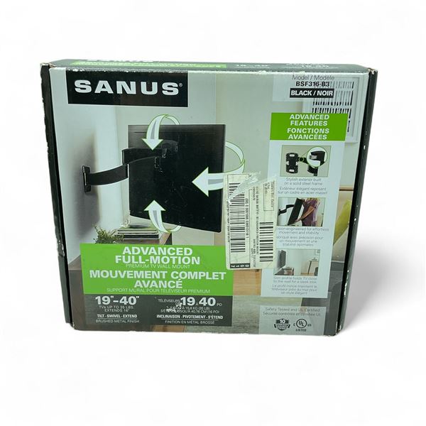 Sanus Advanced Full Motion Premium TV Wall Mount for 19" - 40" TV Up to 35 Lbs