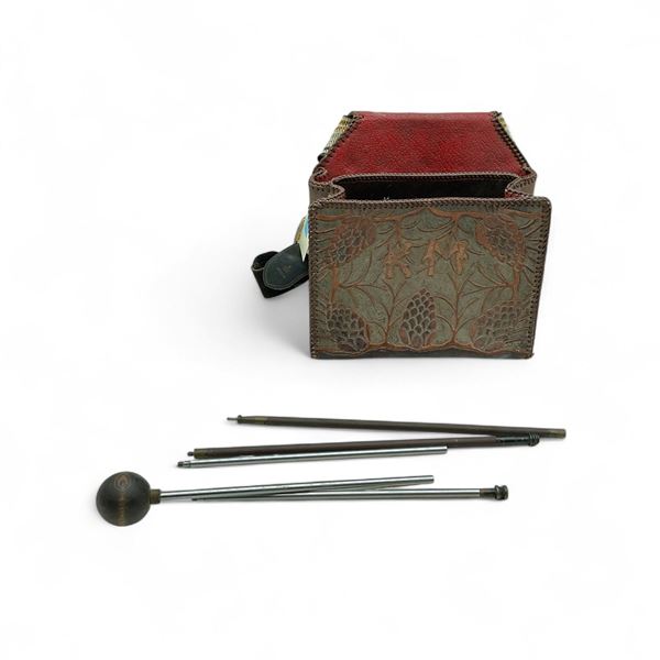 Tool Leather Shell Waist Pouch with Muzzle Loader Ram Rods (Aluminum 31" and Wood 27")