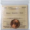 Image 1 : 1983 Canada 1¢ ICCS MS-66 Near Beads; Red