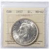 Image 1 : 1937 Canada $1 ICCS MS-62
