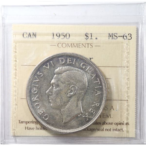 1950 Canada $1 ICCS MS-63 Arnprior