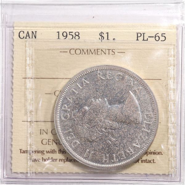 1958 Canada $1 ICCS PL-65