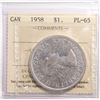 Image 1 : 1958 Canada $1 ICCS PL-65