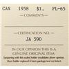 Image 4 : 1958 Canada $1 ICCS PL-65