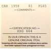 Image 4 : 1958 Canada $1 ICCS PL-65