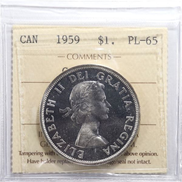 1959 Canada $1 ICCS PL-65 Cameo
