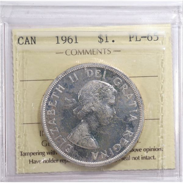 1961 Canada $1 ICCS PL-65
