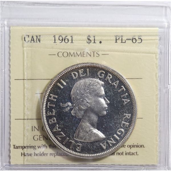1961 Canada $1 ICCS PL-65 Cameo