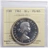 Image 1 : 1961 Canada $1 ICCS PL-65 Cameo