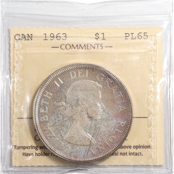 1963 Canada $1 ICCS PL-65 Cameo