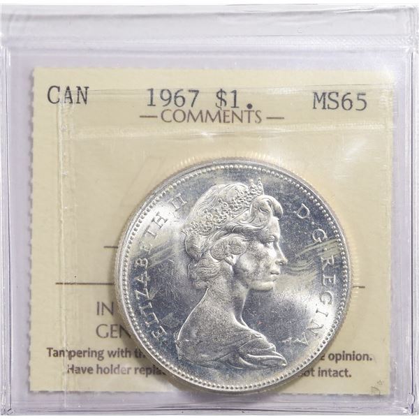 1967 Canada $1 ICCS MS-65
