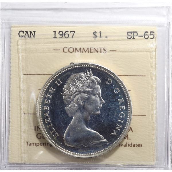 1967 Canada $1 ICCS SP-65 Cameo