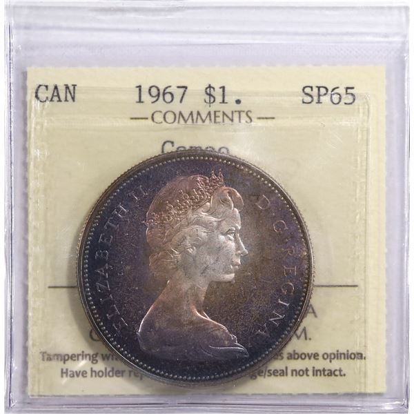 1967 Canada $1 ICCS SP-65 Cameo