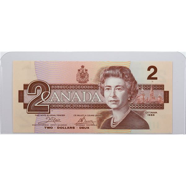 1986 Canada $2 BC-55a; Crow-Bouey, AUL2482109; CUNC