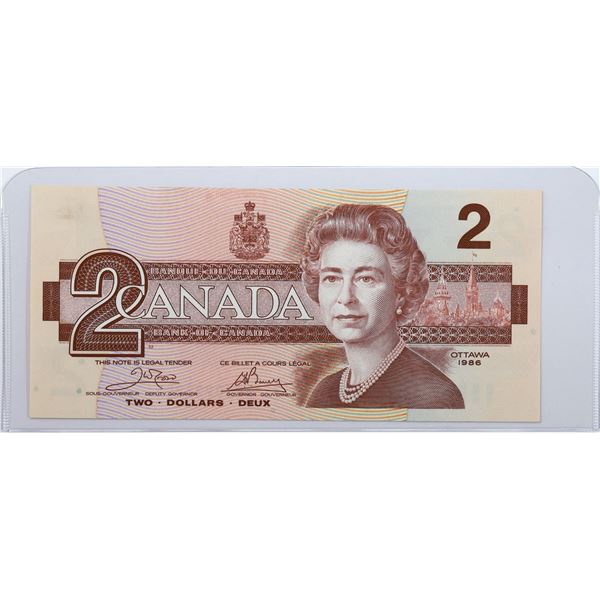 1986 Canada $2 BC-55aA; Crow-Bouey, Replacement (Below 1.26M), ARX0998905; CUNC
