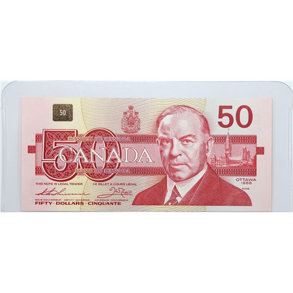 1988 Canada $50 BC-59a; Thiessen-Crow, EHP6842229; UNC