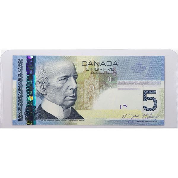 2006 Canada $5 BC-67b-N-iii; Jenkins-Carney, Three-Digit Radar, AAC7488847; UNC