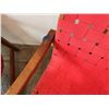 Image 16 : Qty 2 Knoll Wood Framed Chairs w/ Red Woven Seats & Backs (fragile) 24" x 26" x 29"H