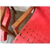Image 17 : Qty 2 Knoll Wood Framed Chairs w/ Red Woven Seats & Backs (fragile) 24" x 26" x 29"H