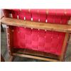 Image 23 : Qty 2 Knoll Wood Framed Chairs w/ Red Woven Seats & Backs (fragile) 24" x 26" x 29"H
