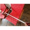 Image 24 : Qty 2 Knoll Wood Framed Chairs w/ Red Woven Seats & Backs (fragile) 24" x 26" x 29"H