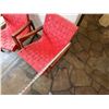 Image 25 : Qty 2 Knoll Wood Framed Chairs w/ Red Woven Seats & Backs (fragile) 24" x 26" x 29"H