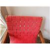 Image 3 : Qty 2 Knoll Wood Framed Chairs w/ Red Woven Seats & Backs (fragile) 24" x 26" x 29"H
