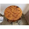 Image 2 : Round Wooden Stool/Stand w/ Cabriole Legs & Undershelf 14" Dia, 24"H