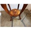 Image 3 : Round Wooden Stool/Stand w/ Cabriole Legs & Undershelf 14" Dia, 24"H