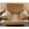 Image 1 : Plush Lounge Chair w/ Wooden Arm Accents 44" x 35" x 24"H