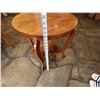 Image 8 : Round Wooden Stool/Stand w/ Cabriole Legs & Undershelf 22" Dia, 24"H