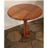 Image 1 : Round Wooden Table w/ Pedestal Base 20" Dia, 24"H