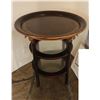 Image 1 : Round Side Table w/ 2 Undershelves 24" Dia, 28"H