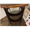 Image 3 : Round Side Table w/ 2 Undershelves 24" Dia, 28"H