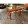 Image 3 : Wooden Table w/ Carved Metal Accents 30" x 30" x 20"