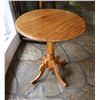 Image 1 : Round Wooden Table w/ Pedestal Base 21" Dia, 28"H