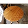 Image 2 : Round Wooden Table w/ Pedestal Base 21" Dia, 28"H